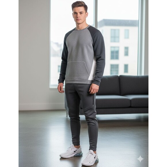 Nike Tech Fleece Crewneck Sweatshirt Men’s L Grey Anthracite White OG FA17 - Picture 3 of 14